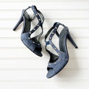Stuart Weitzman 8.5 Blue Studded Heels
